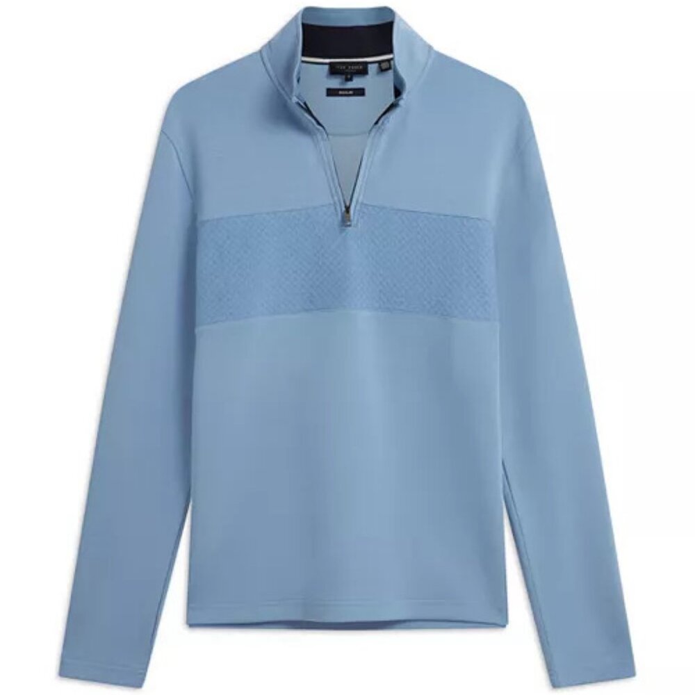 Ted Baker Simonea Men's Blue 1/4 Zipper Pullover Sweater - USA Large (4) -NWT